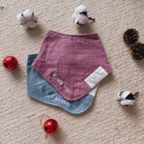 Bandana Bibs (A Pair) with Name Embroidery - Christmas Promo!