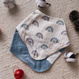 Bandana Bibs (A Pair) with Name Embroidery - Christmas Promo!