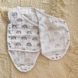 Kimono-style Onesies (Rainbow on White)