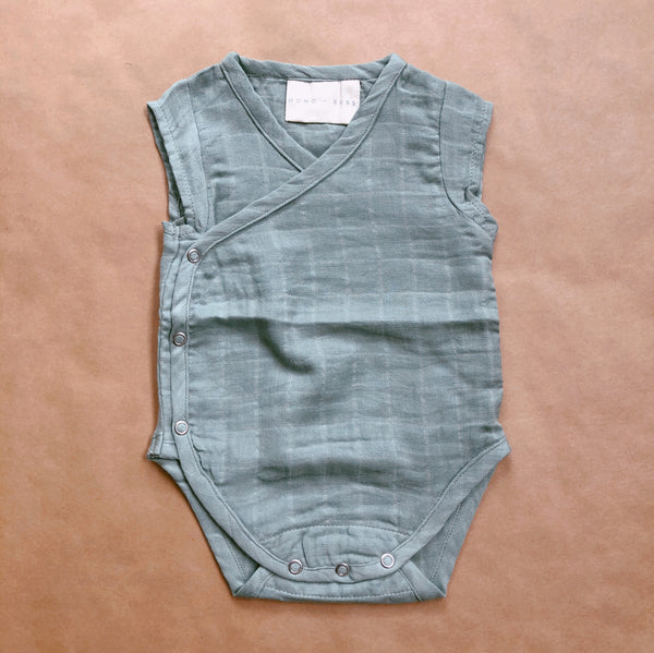 Kimono-style Onesies (Seafoam Grey)