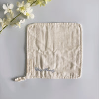 Mini Muslin Squares (A Pair) with Name Embroidery