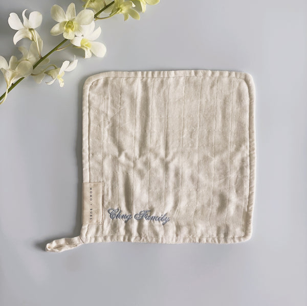 Mini Muslin Squares with Name Embroidery